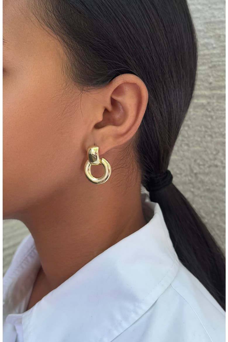 Knocker Drop Earrings, Alternate, color, GOLD