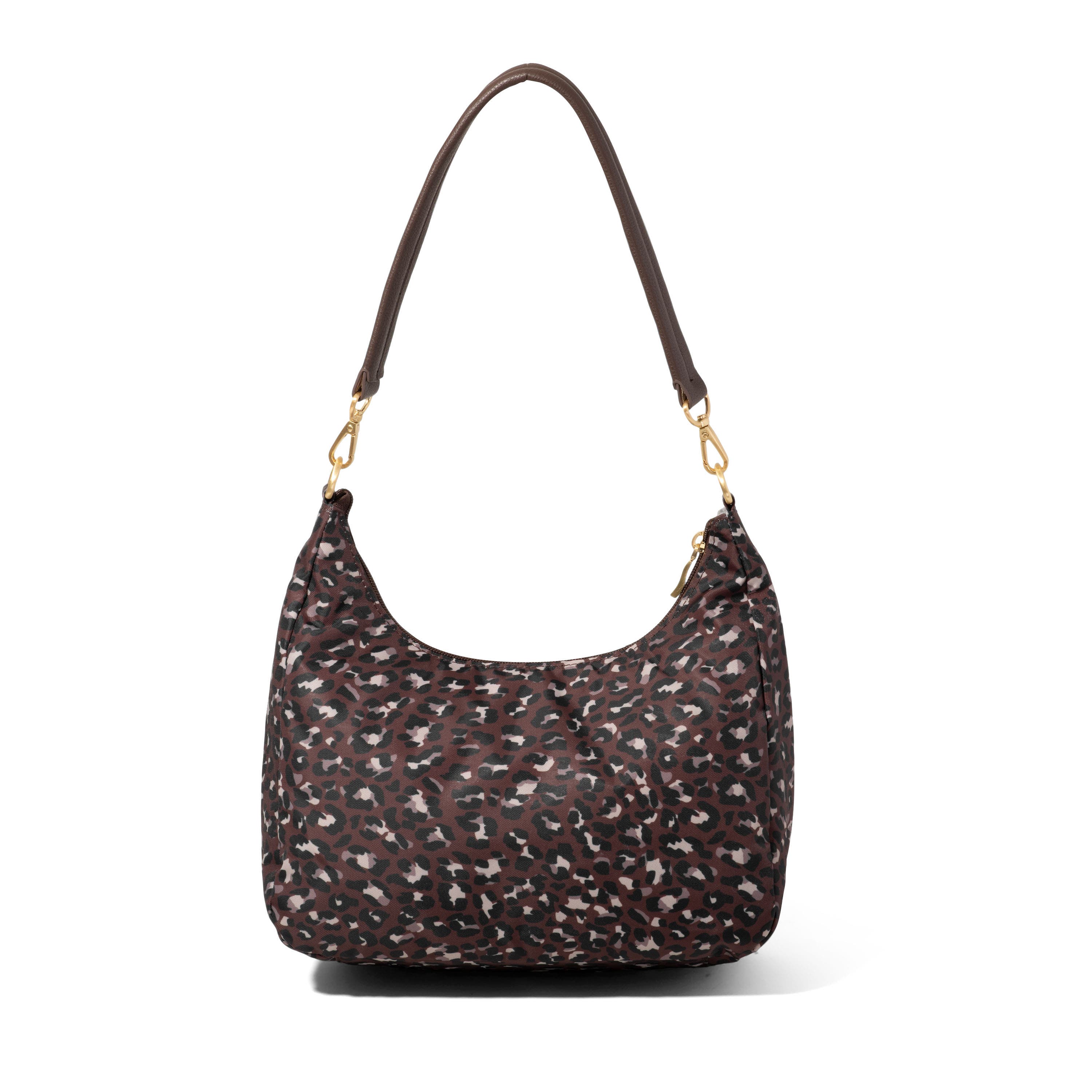BAGGALLINI Coastal Flip Lock Half Moon Bag, Alternate, color, Ganache Cheetah Gold Hardware