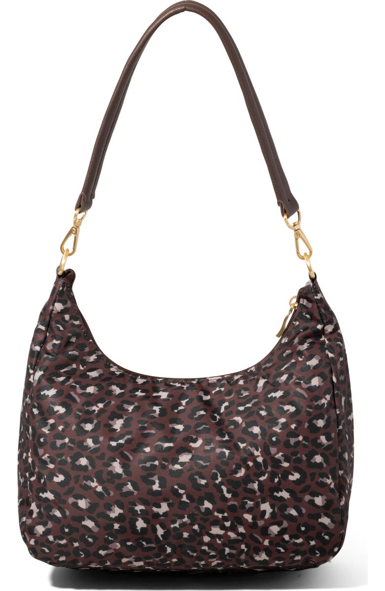 BAGGALLINI Coastal Flip Lock Half Moon Bag, Alternate, color, Ganache Cheetah Gold Hardware