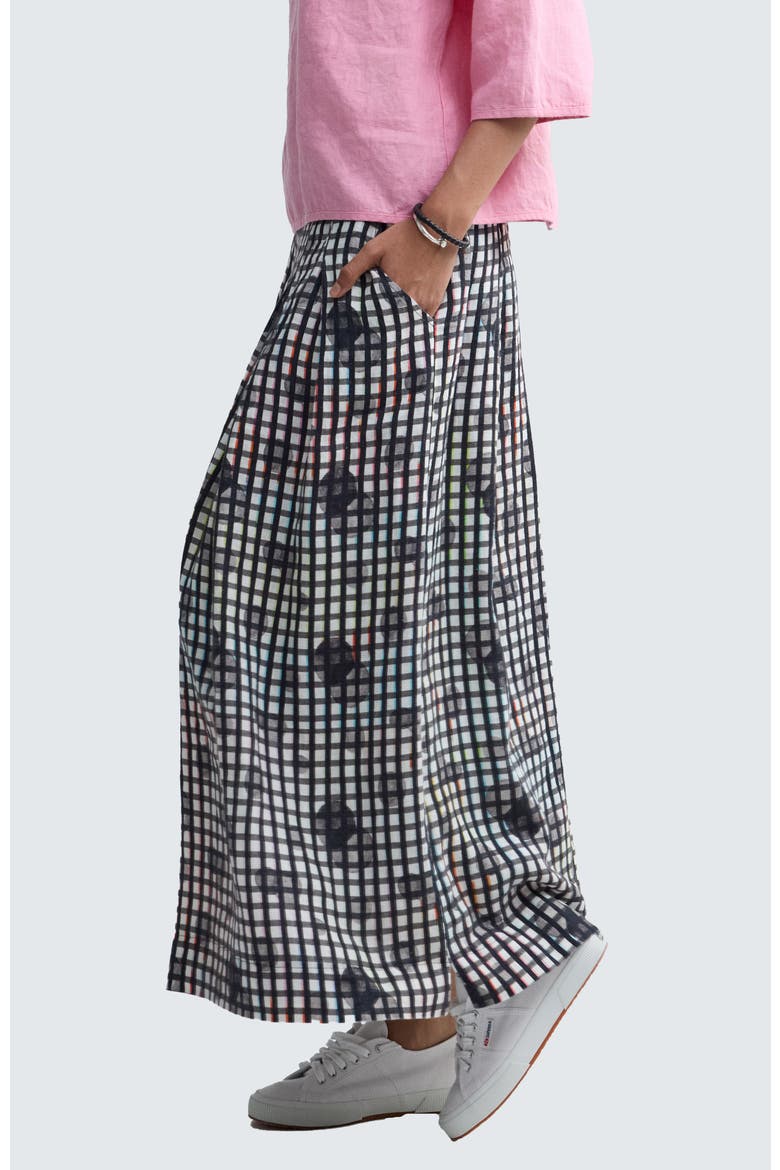 Evania Neon Print Linen Skirt, Alternate, color, Neon Black