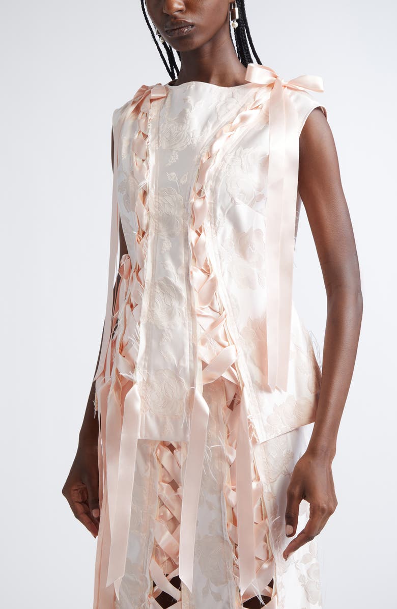 Simone Rocha Unraveling Ribbon Top, Alternate, color, Blush/ Blush