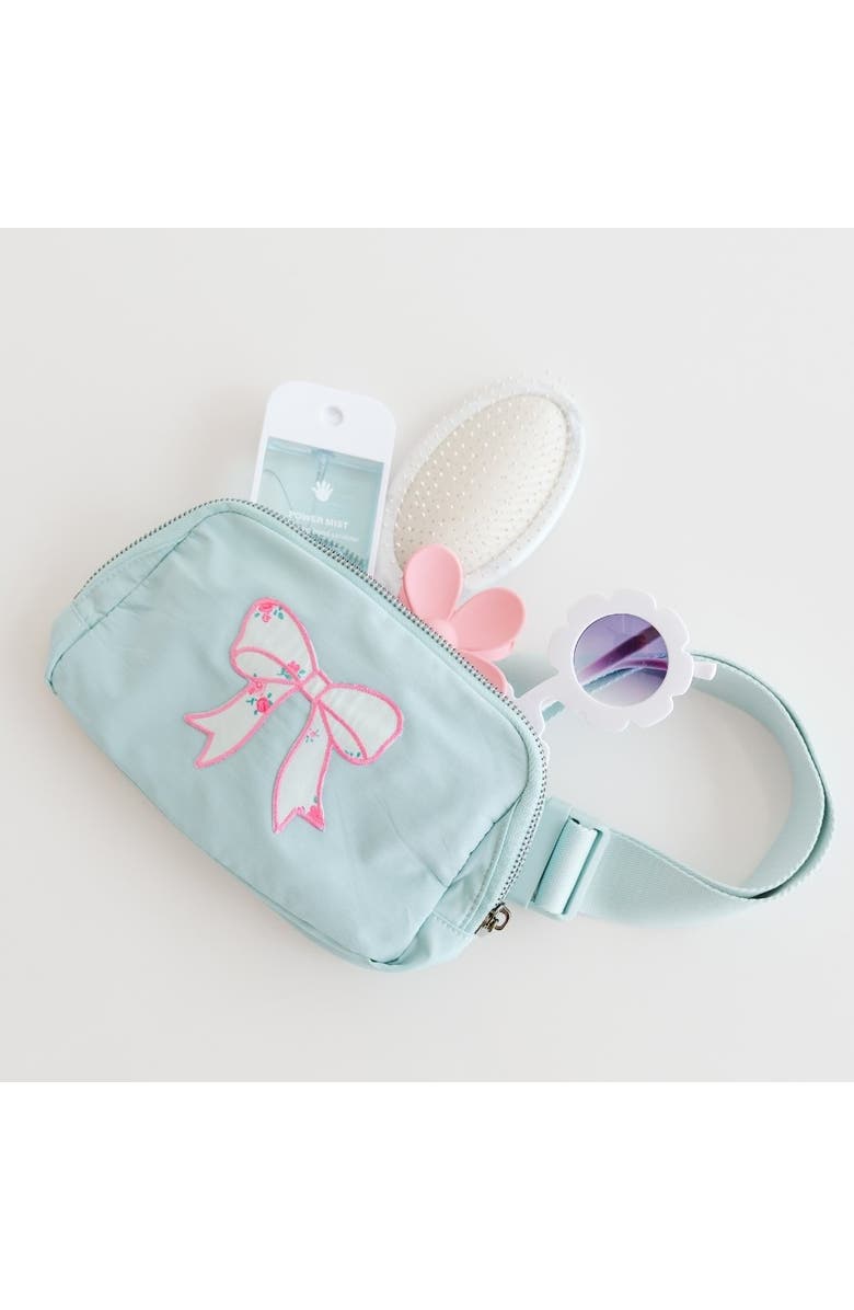 Sweet Wink Sky Floral Bow Patch Belt Bag, Alternate, color, Icing Blue