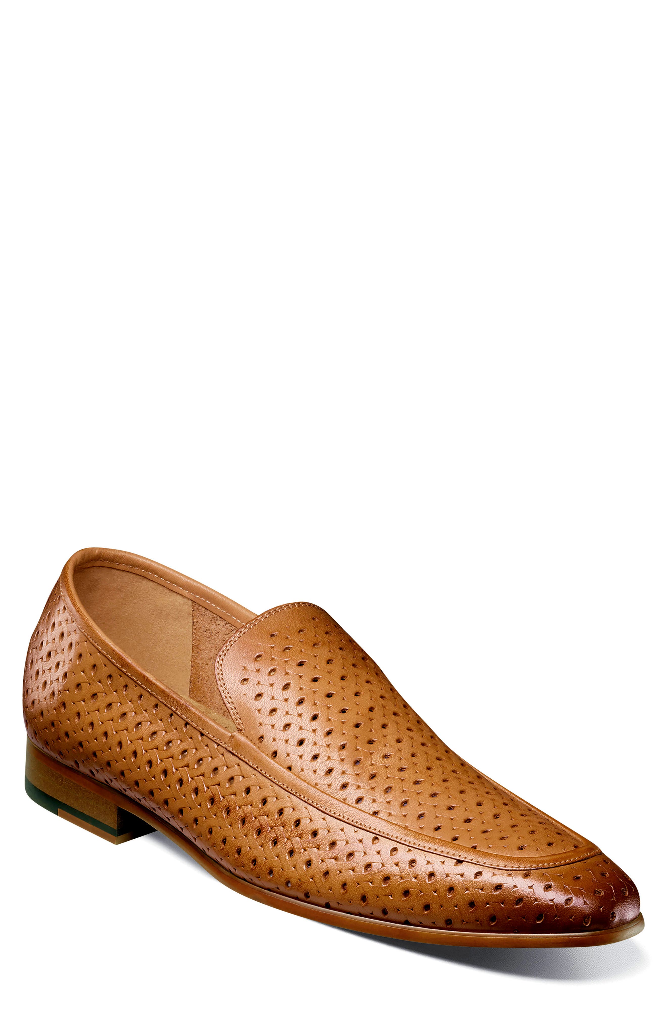 Stacy Adams Winden Perforated Loafer, Main, color, Natural