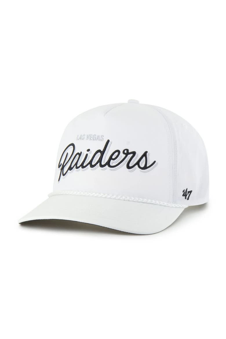 Men's '47 White Las Vegas Raiders Brrr Fairway Hitch Adjustable Hat, Main, color, White