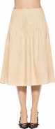 Alexia Admor Esme Pintuck Waist Full Poplin Skirt