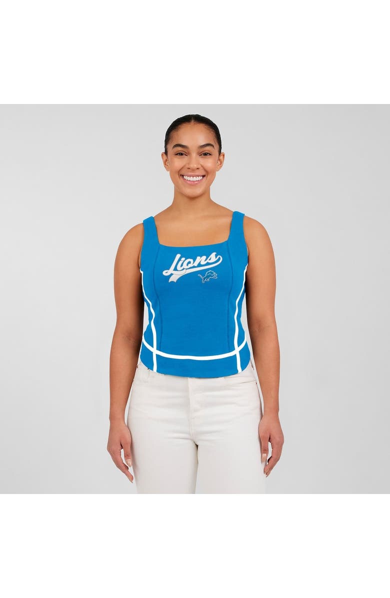WEAR by Erin Andrews Women's WEAR by Erin Andrews Blue Detroit Lions Square Neck Tank Top, Alternate, color, 