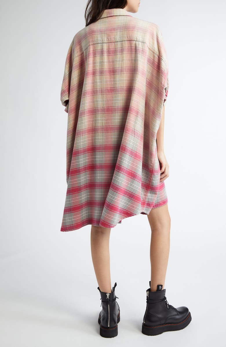 R13 Oversize Boxy Plaid Cotton Flannel Shirtdress, Alternate, color, 