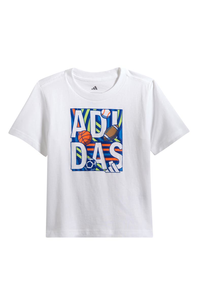adidas Kids' Cotton Graphic T-Shirt, Main, color, White