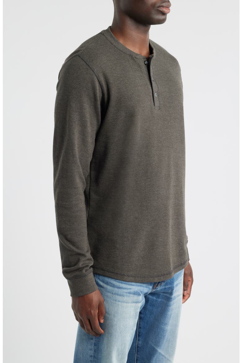Calico Waffle Stitch Henley, Alternate, color, CHARCOAL HEATHER