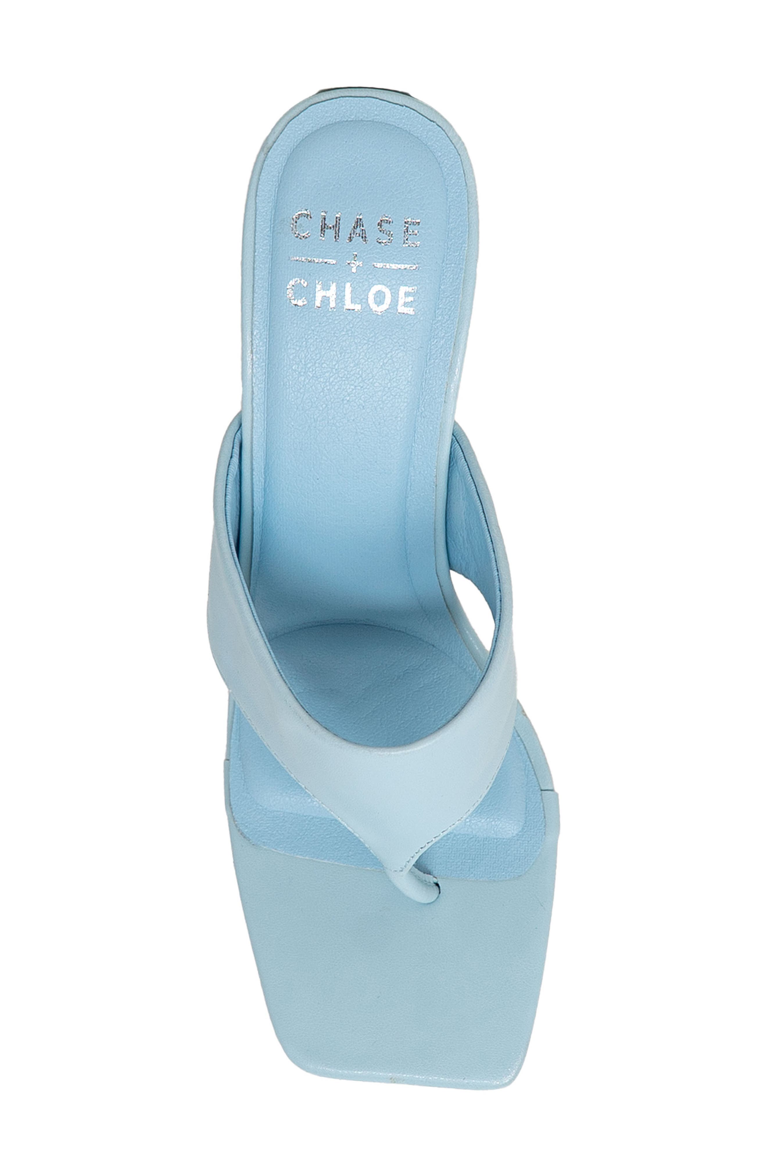 Cielle Thong Strap Flared Heel Sandal, Alternate, color, LIGHT BLUE