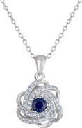 FZN Sterling Silver & Stone Knot Pendant Necklace