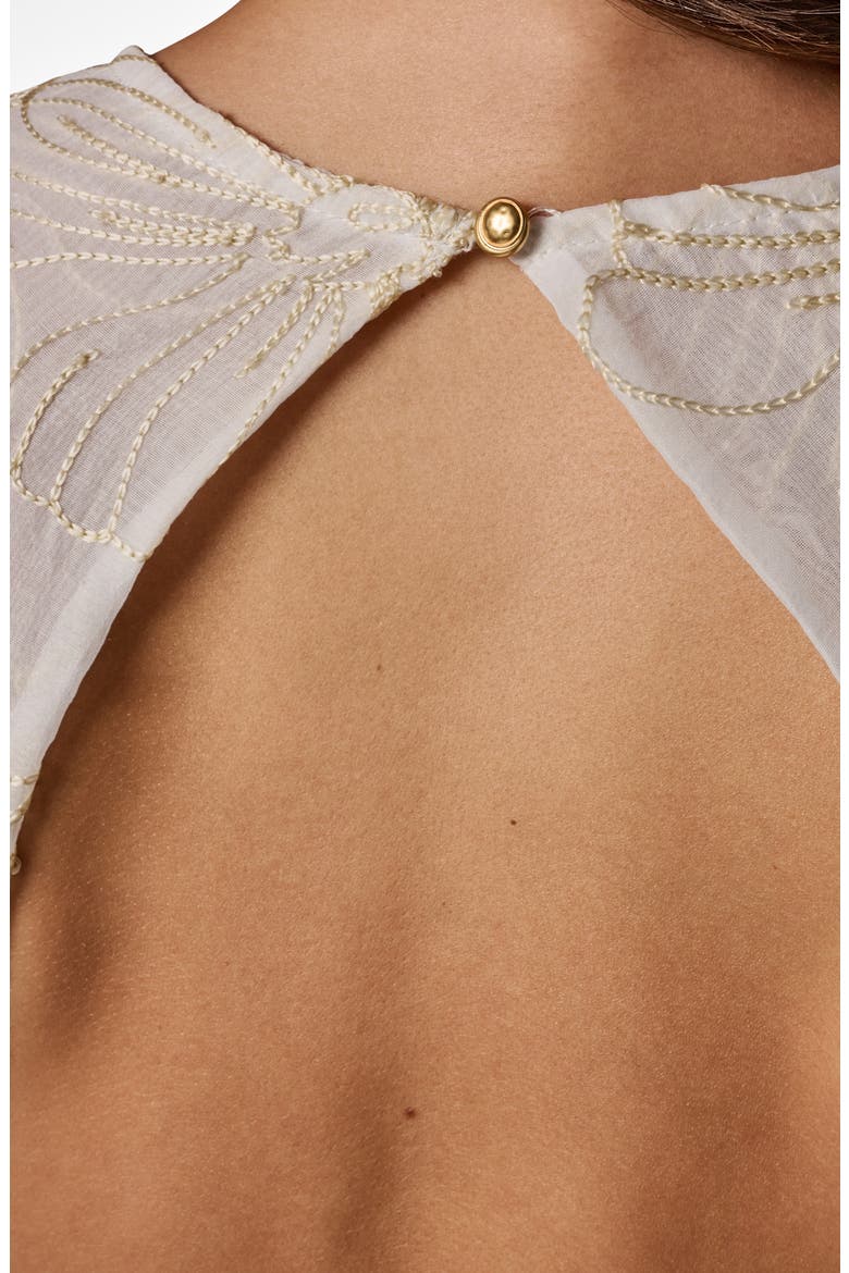 Floral Embroidery A-Line Dress, Alternate, color, CREAM/ SISA