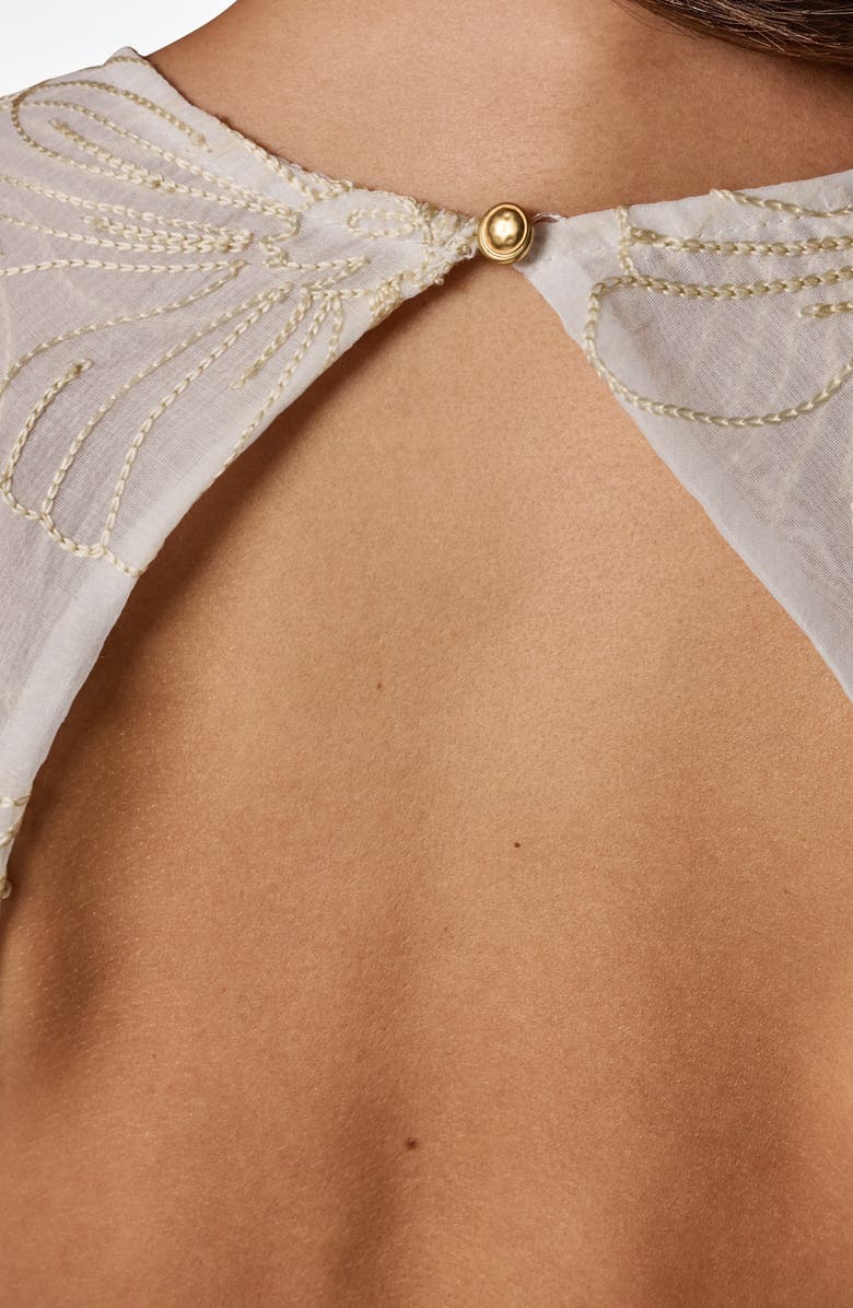 Donna Karan New York Floral Embroidery A-Line Dress, Alternate, color,