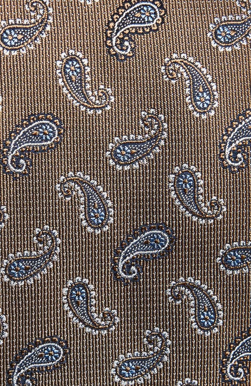 David Donahue Paisley Silk Tie In Brown