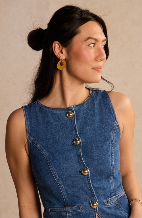 Nickel & Suede Vintage Evan Earrings