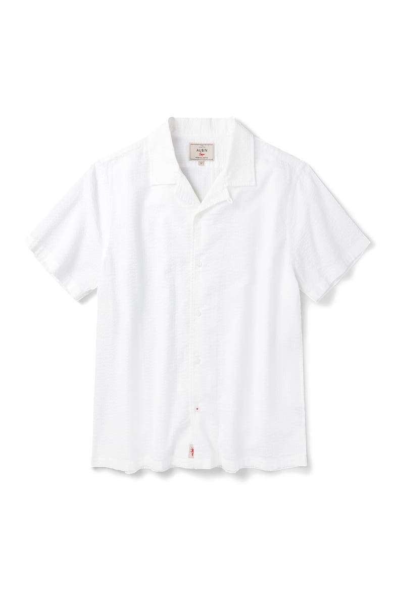Seersucker Linen Short Sleeve Shirt, Alternate, color, Vintage White