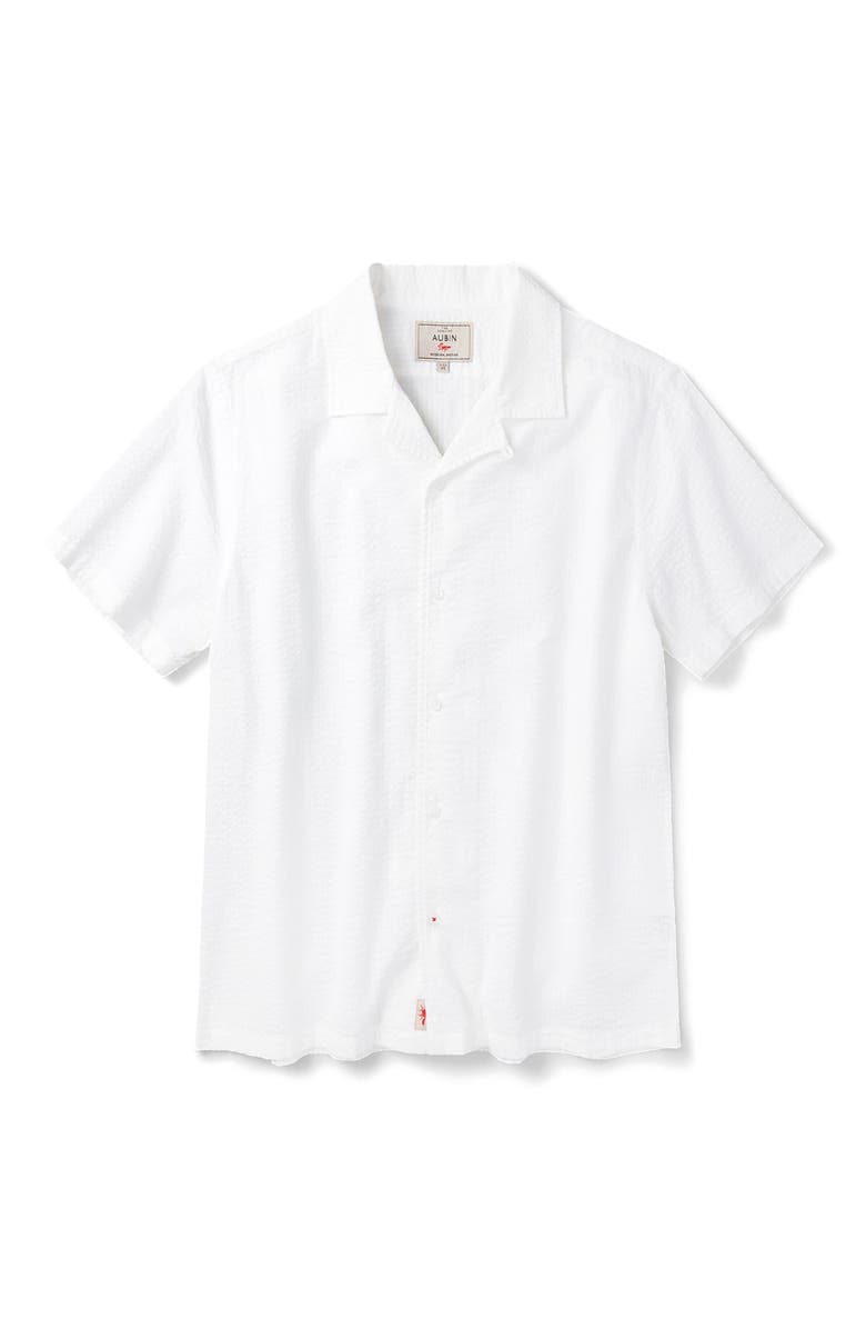 Aubin Seersucker Linen Short Sleeve Shirt, Alternate, color, Vintage White