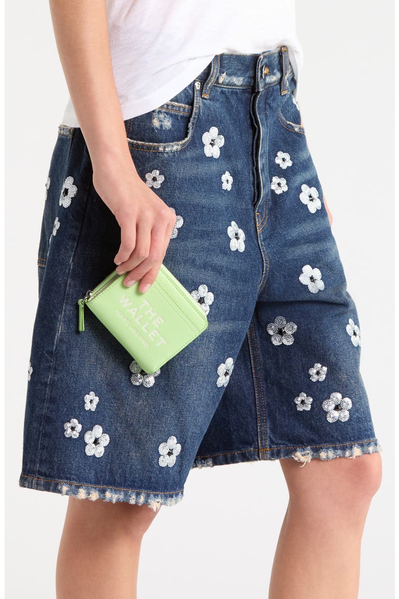 The Mini Leather Compact Wallet, Alternate, color, PEPPERMINT