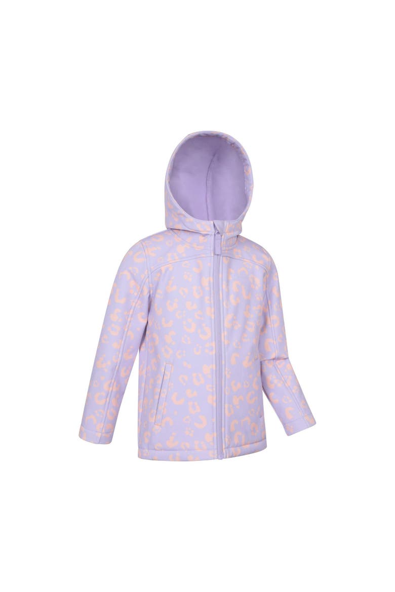 Childrens/Kids Exodus Printed Water Resistant Soft Shell Jacket, Alternate, color, Light Purple