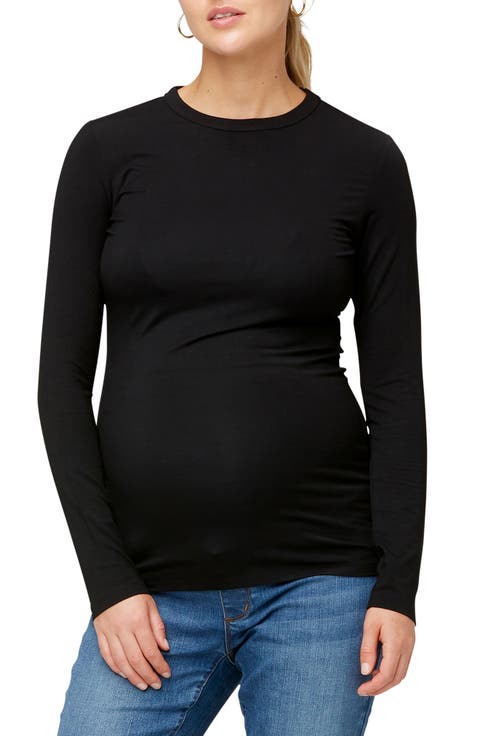 Liv Long Sleeve Sculpting Maternity Crew Neck Tee