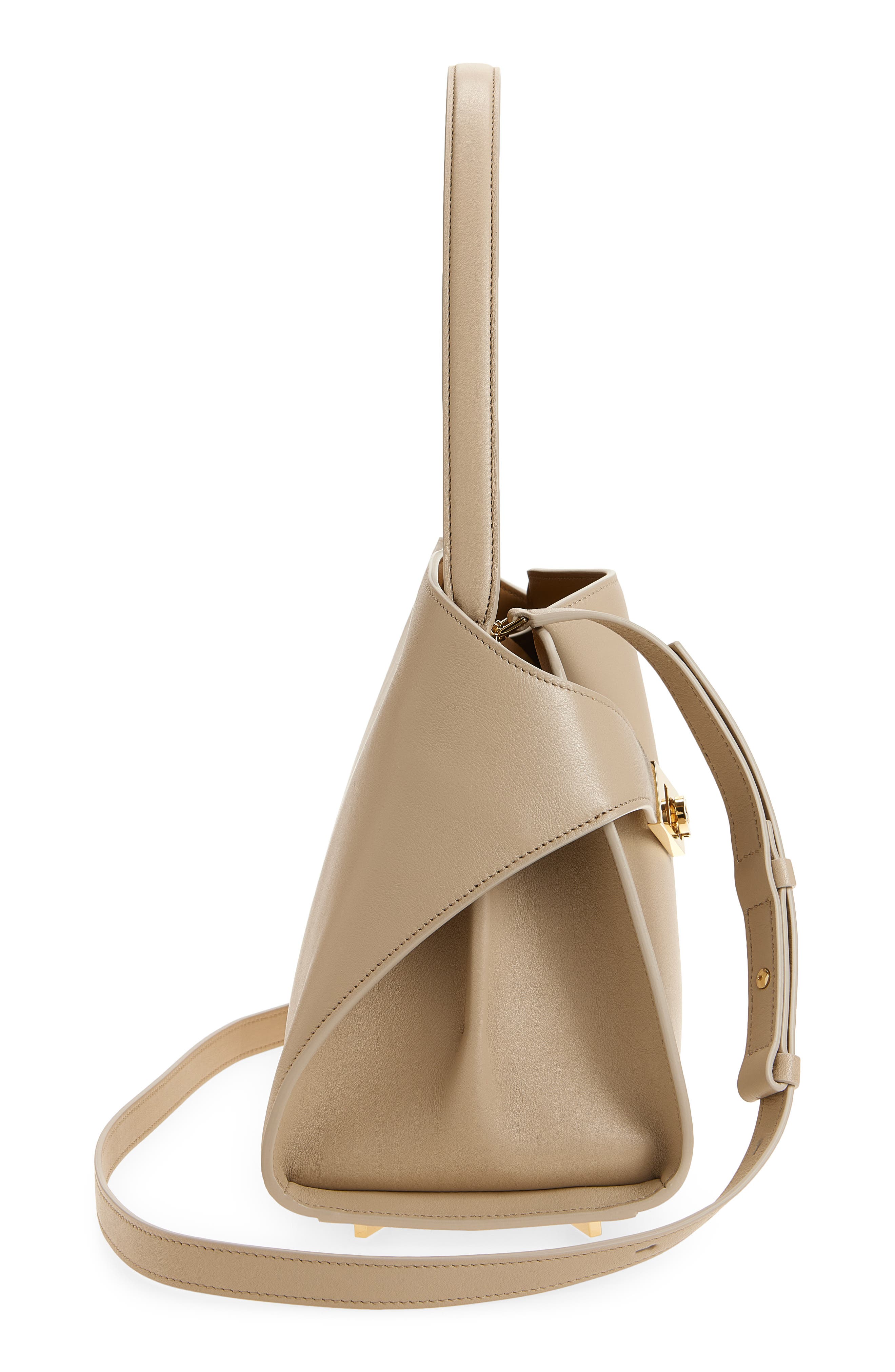 Small Hug Leather Shoulder Bag, Alternate, color, STONE BURNT OCRA