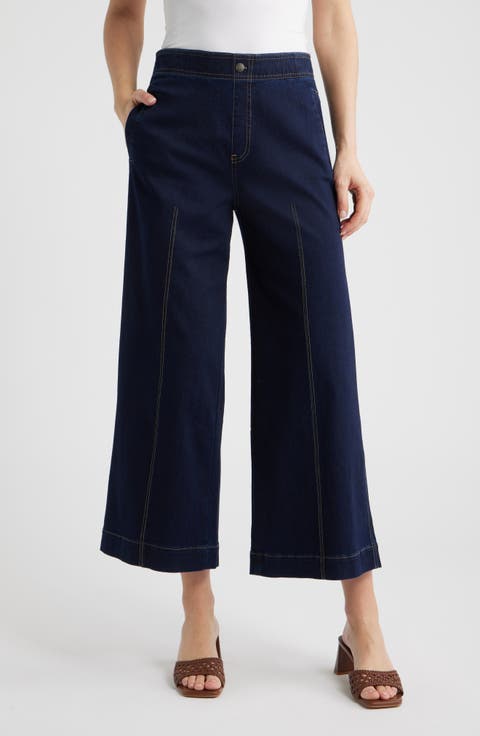 Fine Lines Crop Wide Leg Pull-On Pants