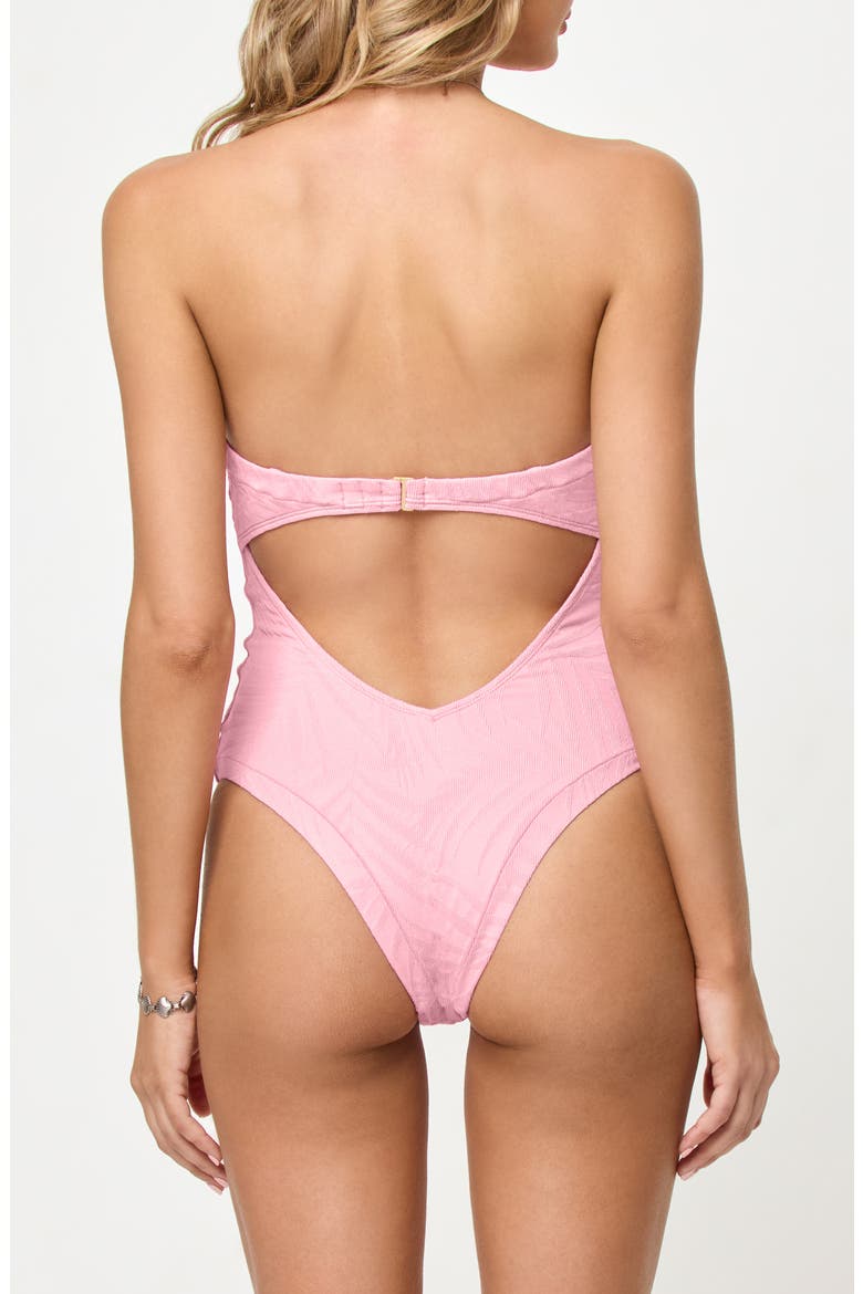 La Femme One-Piece Swimsuit, Alternate, color, PINK SUGAR
