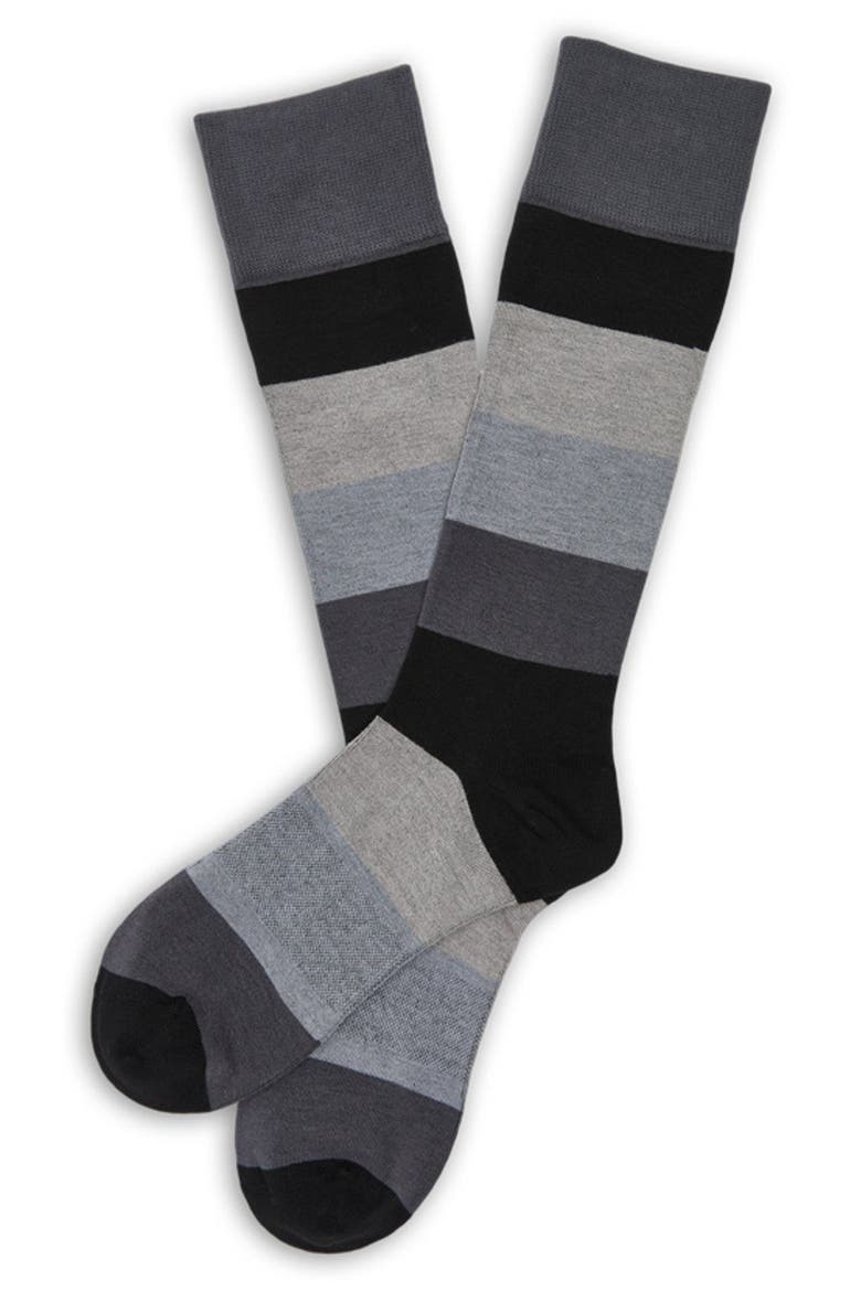Vega Mid-Calf Premium Novelty Dress Socks, Alternate, color, GREY MONOCHROME