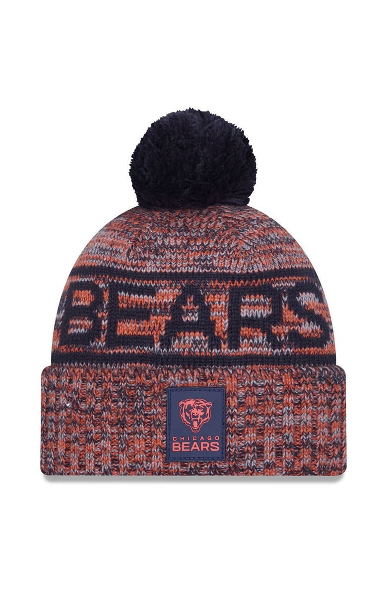 New Era Men's New Era Orange Chicago Bears 2025 Sideline Cold Weather Cuffed Knit Hat with Pom, Main, color, Orange