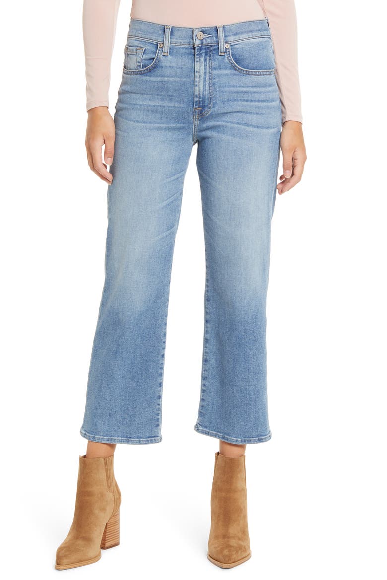 Alexa High Waist Crop Wide Leg Jeans, Main, color, LAKESIDE