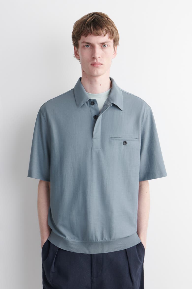 Fluid Jersey Polo Shirt, Main, color, BLUE