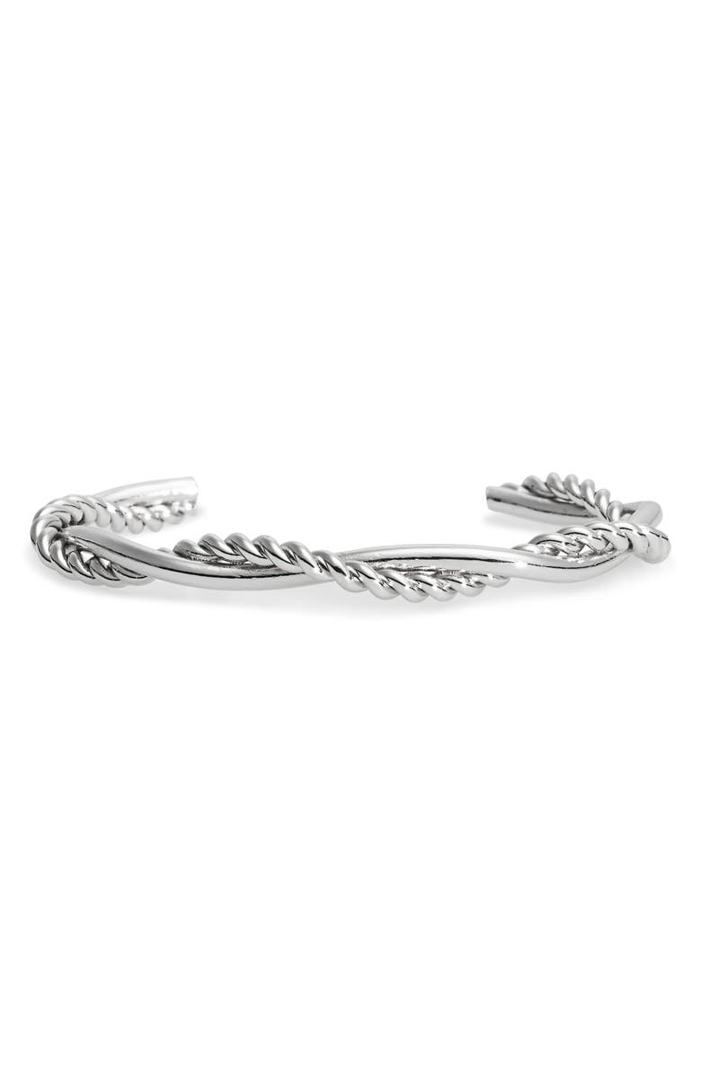 NORDSTROM RACK Demi Fine Twisted Cuff Bracelet, Main, color, Silver