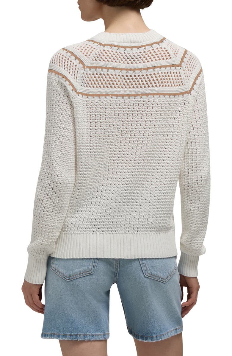 Hunter Pointelle Knit Cotton Sweater, Alternate, color, Snow-White