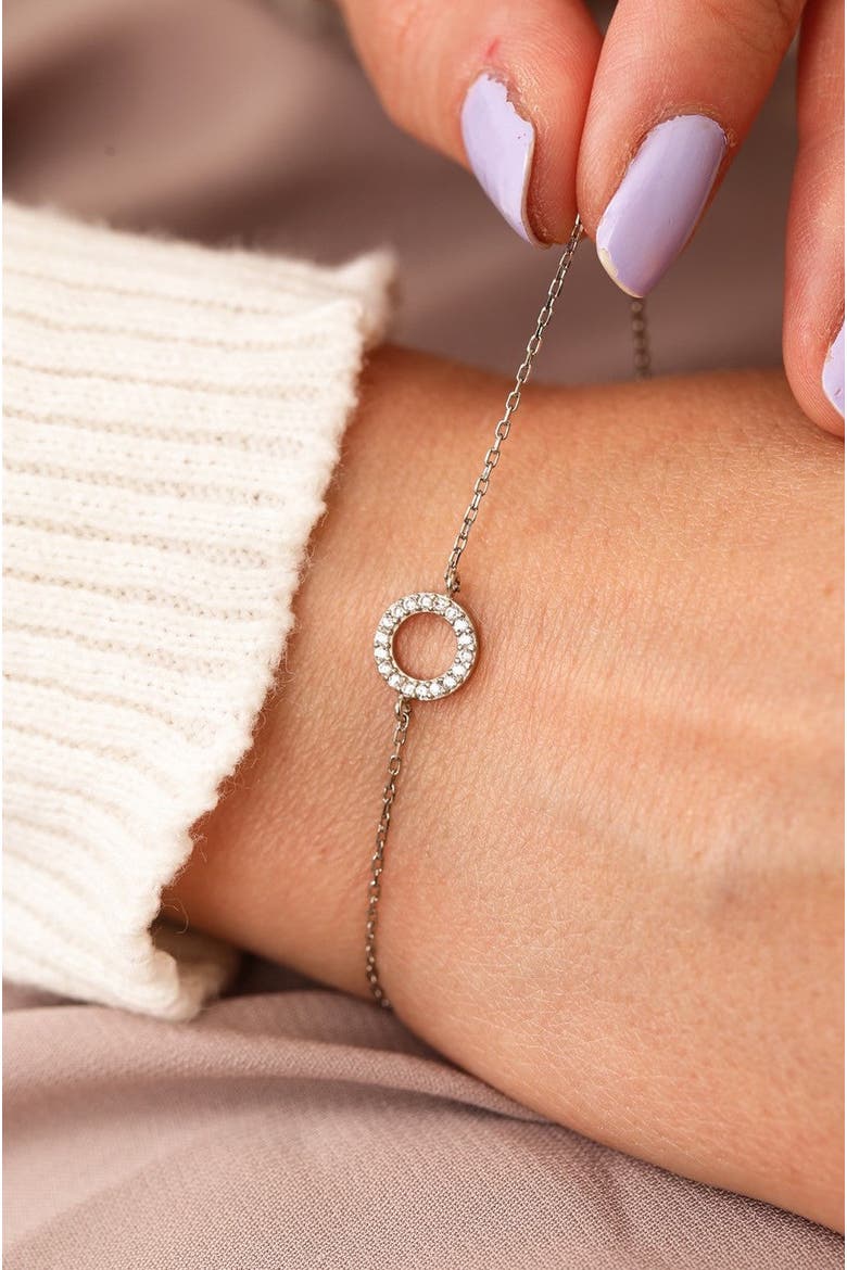 Circle Bracelet in Sterling Silver, Alternate, color, Silver
