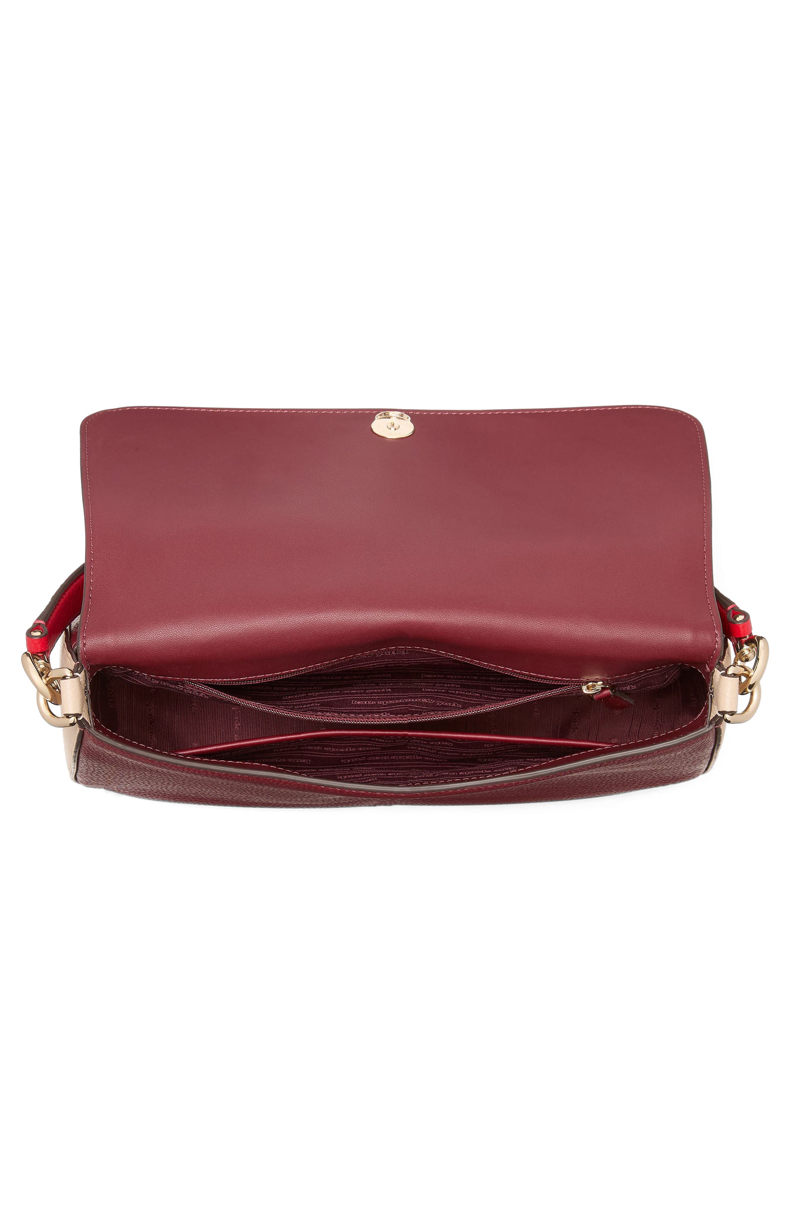 hudson colorblock pebbled leather satchel, Alternate, color, CHERRY JUICE MULTI