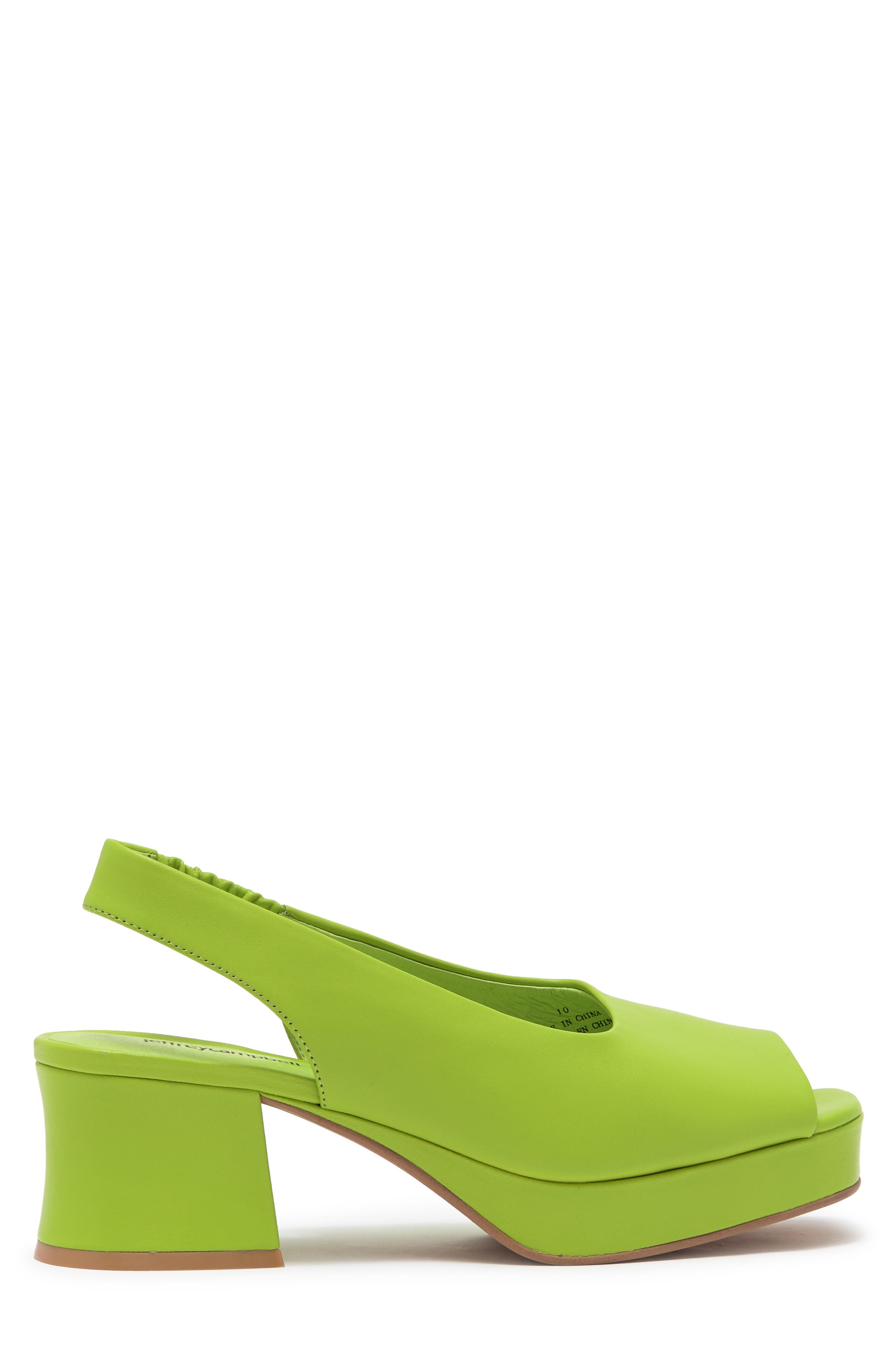 Extendo Platform Slingback Sandal, Alternate, color, GREEN LEATHER
