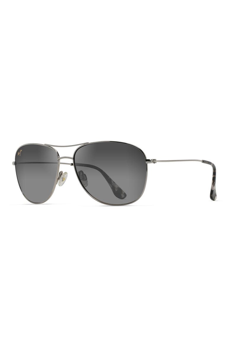Cliff House 59mm Polarized Aviator Sunglasses, Alternate, color, SILVER