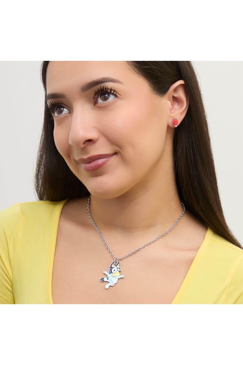 Pendant Necklace and Balloon Stud Earrings Set, Alternate, color, Multicolor