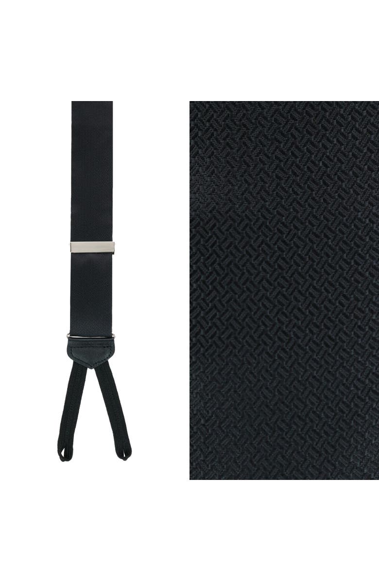 Trafalgar Big & Tall Monte Bello Interlocked Silk Formal Suspenders, Main, color, Black