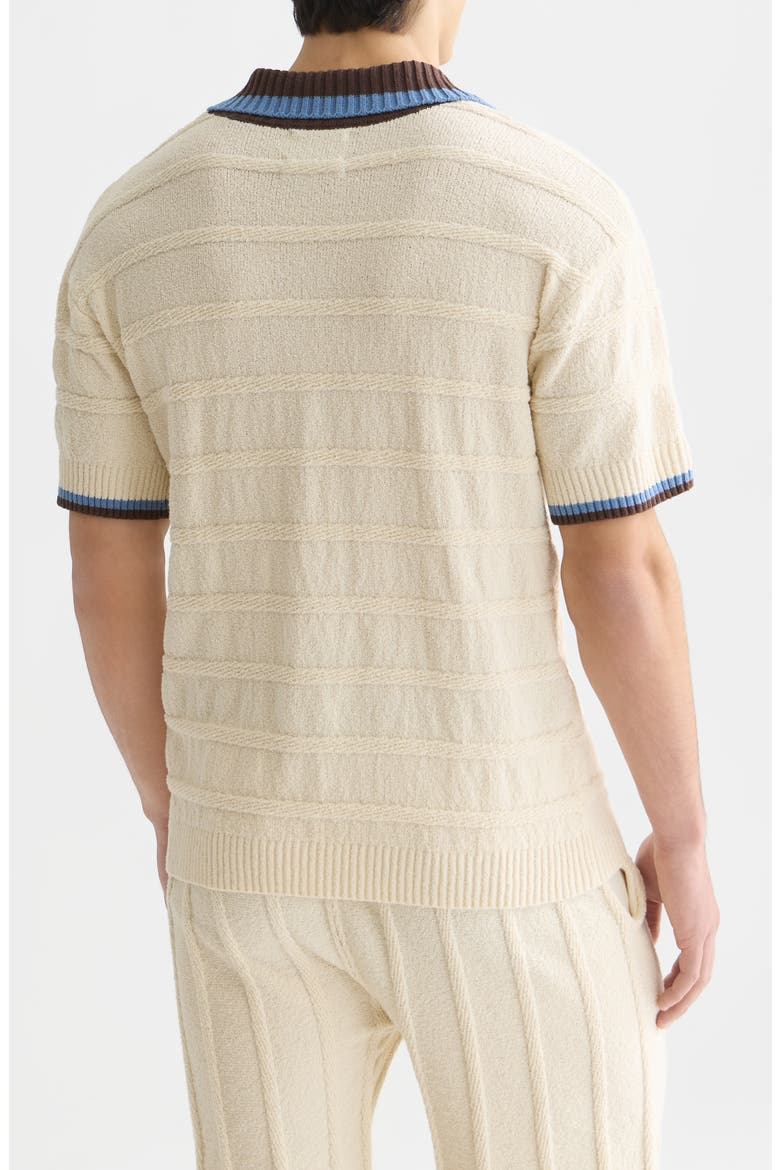 Loose Fit Contrast Trim Polo, Alternate, color, EGGNOG