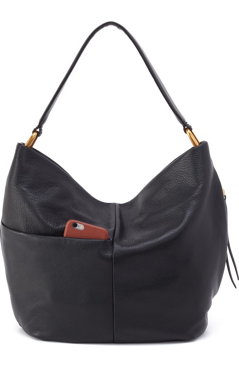 HOBO Harley Leather Hobo Bag, Alternate, color, Black