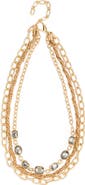 SAACHI Crystal Mixed Chain Layered Necklace