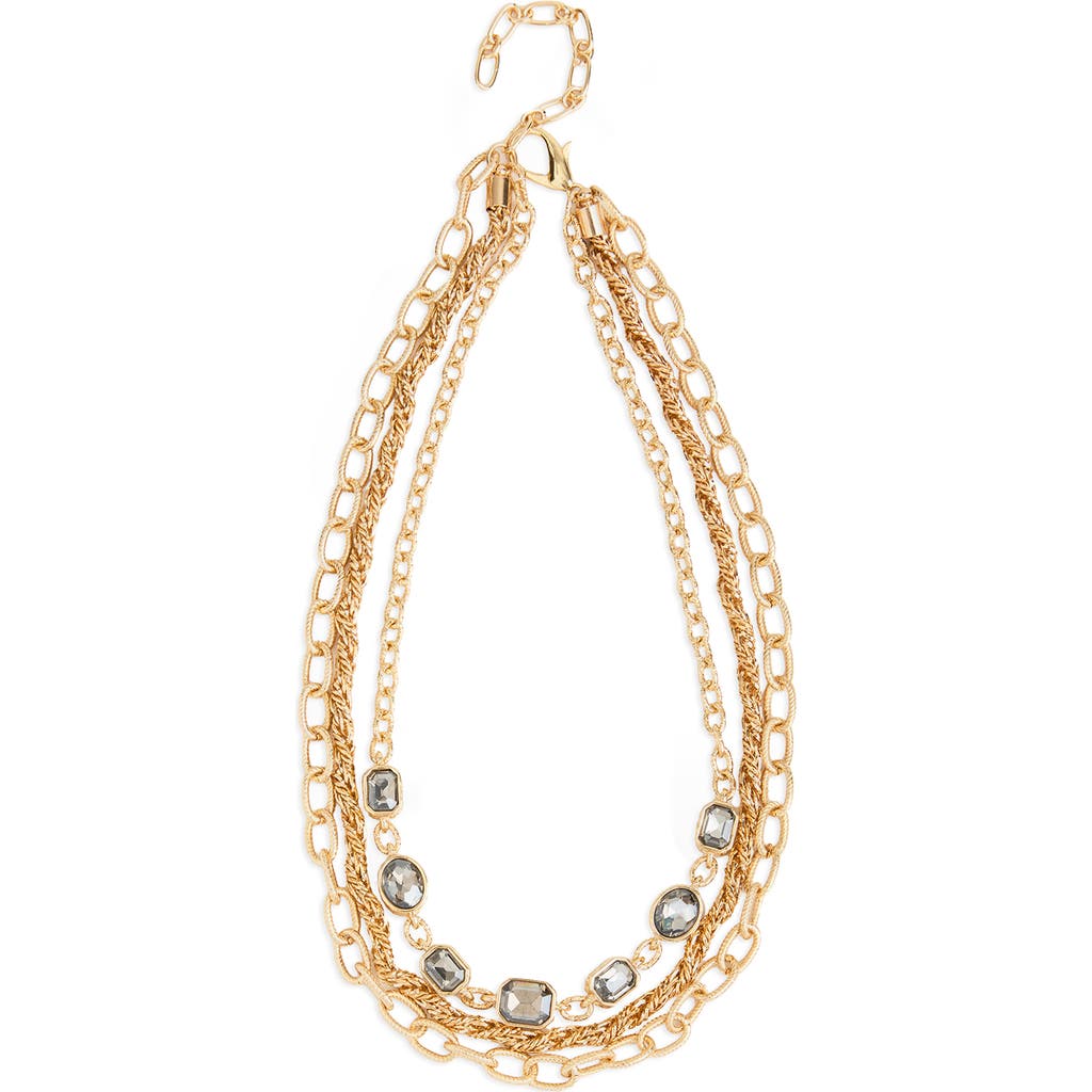 Saachi Crystal Mixed Chain Layered Necklace In Gold