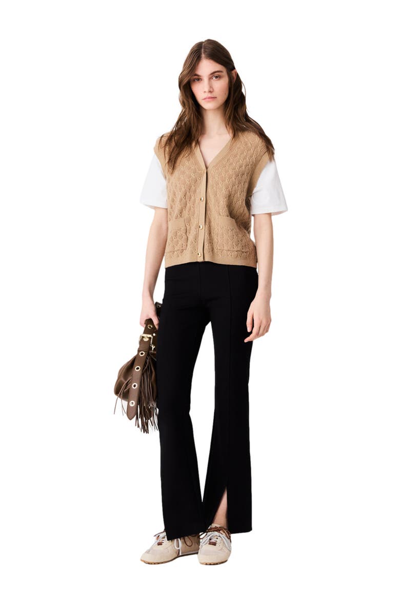Slit trousers, Alternate, color, Black
