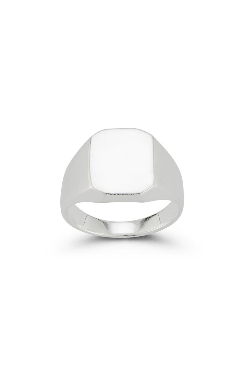 Men's Sterling Silver Square Signet Ring, Alternate, color, SILVER