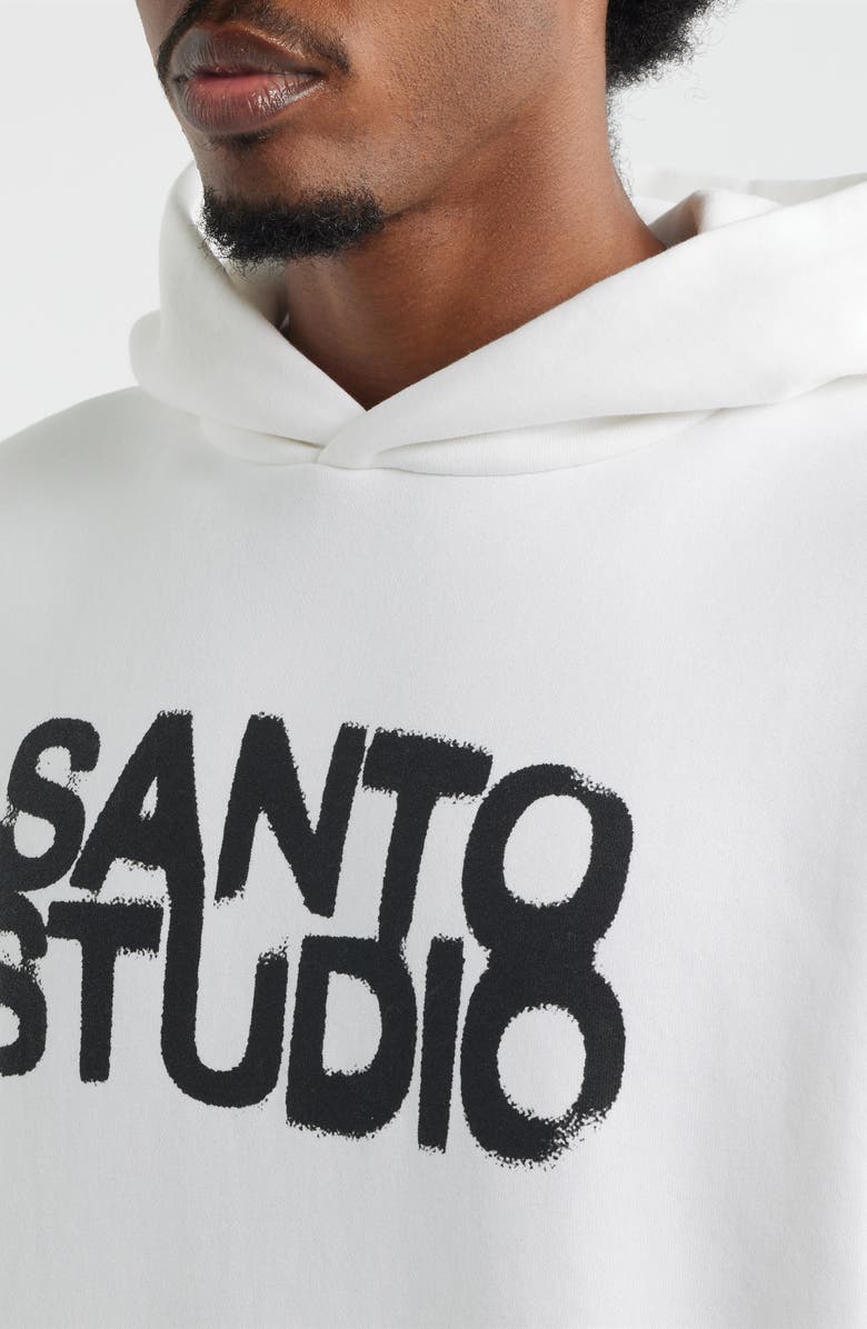 SANTO STUDIO Big Spray Graphic Cotton Hoodie, Alternate, color, White