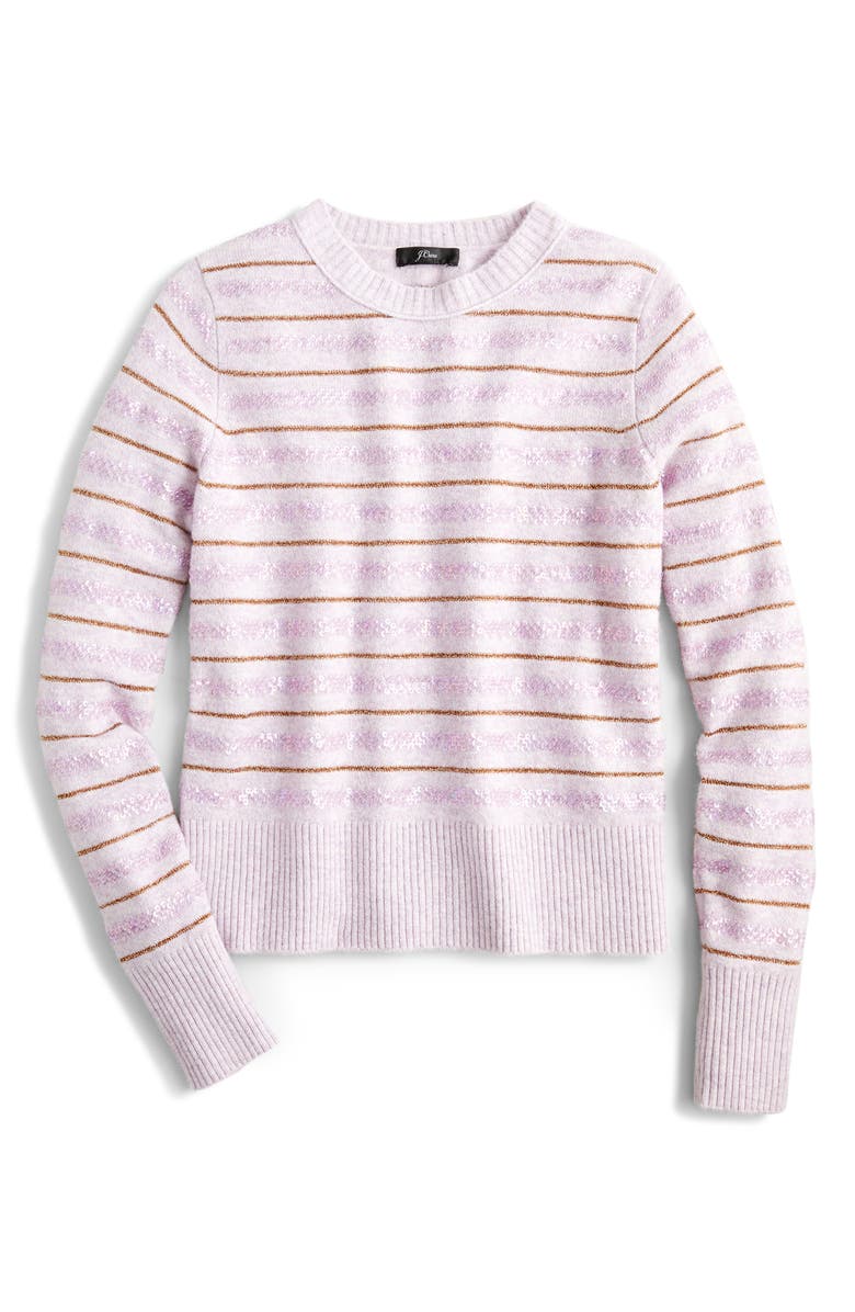 J.Crew Sequin Stripe Supersoft Yarn Sweater, Main, color,
