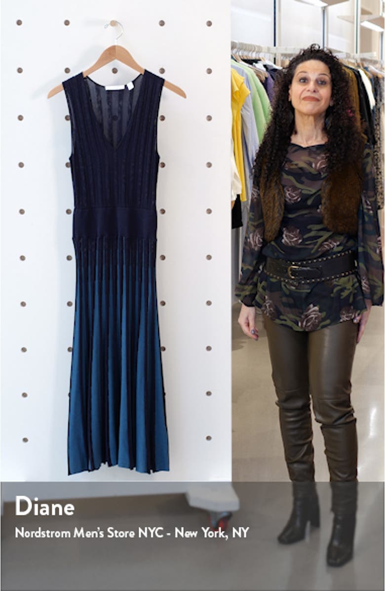 Filivia Sleeveless Pleated Knit Dress, sales video thumbnail