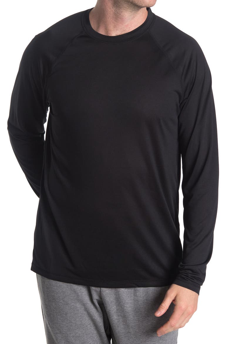 Core Long Sleeve Performance T-Shirt, Main, color, BLACK