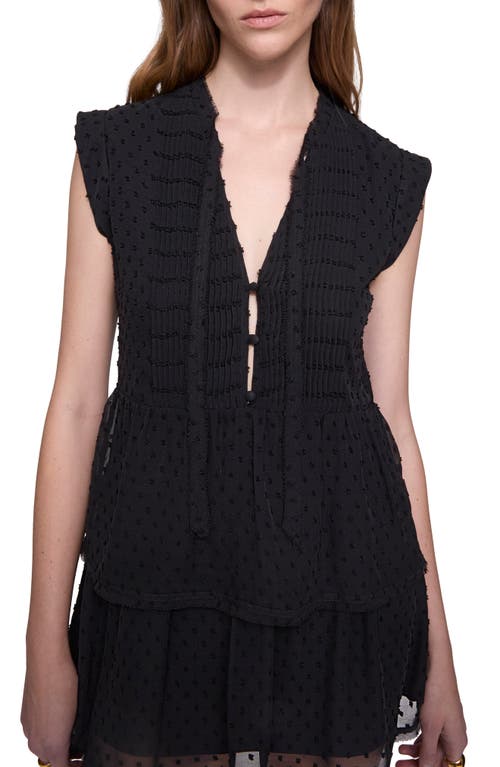 Rebecca Minkoff Ivy Clip Dot Tiered Minidress In True Black